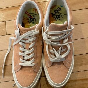 Converse Low-Top Sneakers — Blue Tongue with Peach Accent